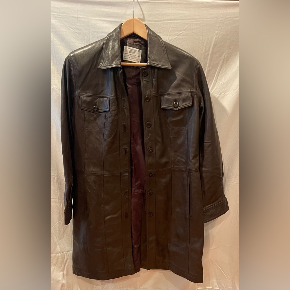 Emanuel Ungaro Women’s Brown Leather Coat 8/42